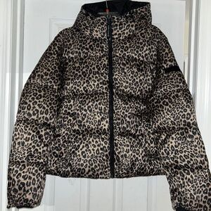 Sanctuary Hooded Leopard print Puffer Jacket XL
